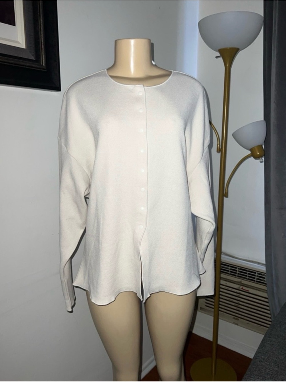 Classic White Button-Front Women's Top